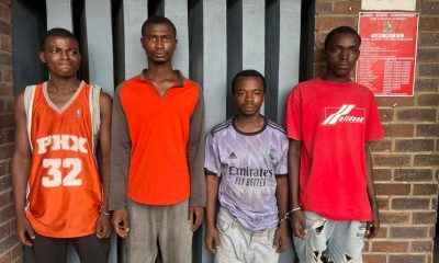 four suspected traffic robbers: Kadir Ibrahim , Ifeanyin John , Oduwole Shola ’, and Rilwan Olajuwon,