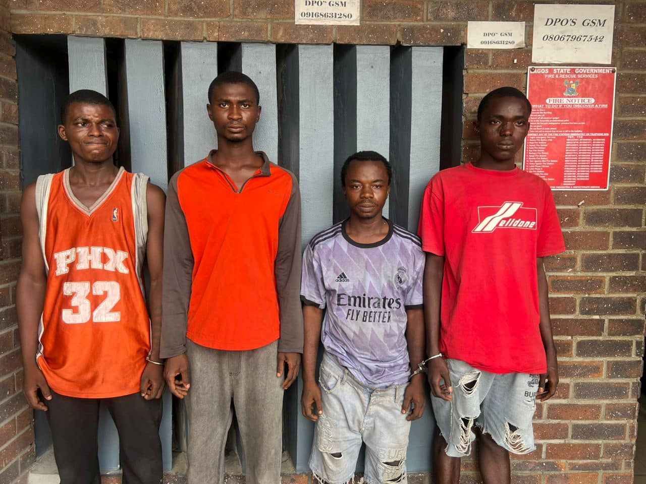 four suspected traffic robbers: Kadir Ibrahim , Ifeanyin John , Oduwole Shola ’, and Rilwan Olajuwon,